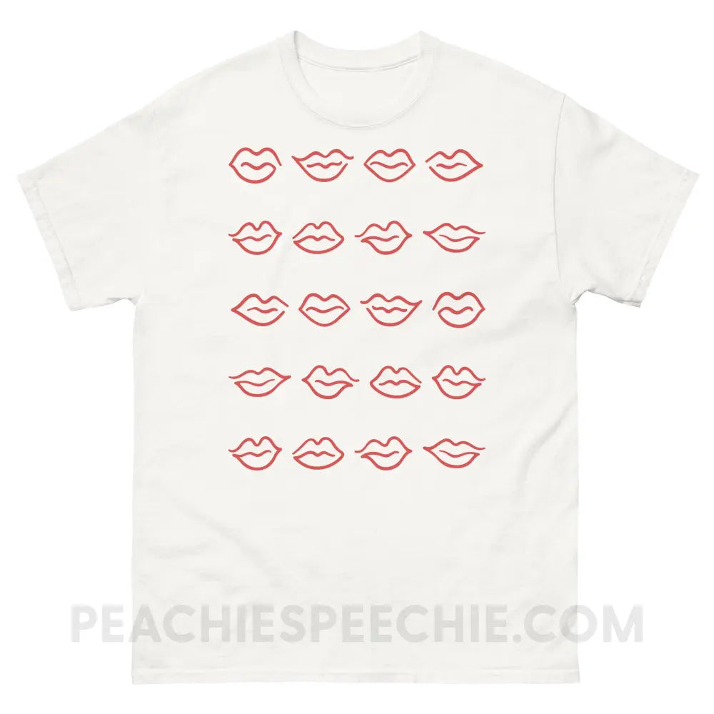Lips Basic Tee - White / S - T-Shirts & Tops peachiespeechie.com
