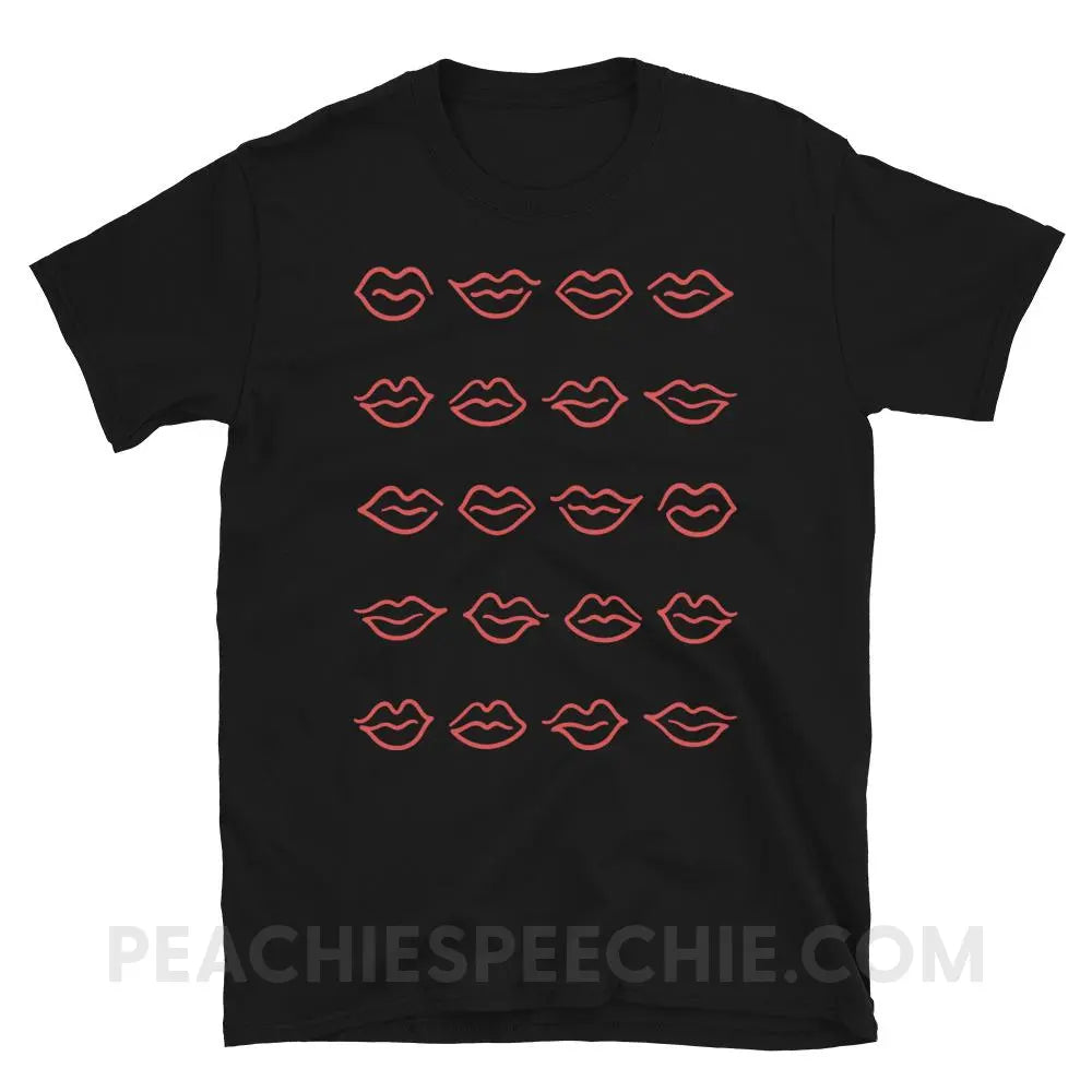 Lips Classic Tee - Black / S - T-Shirts & Tops peachiespeechie.com
