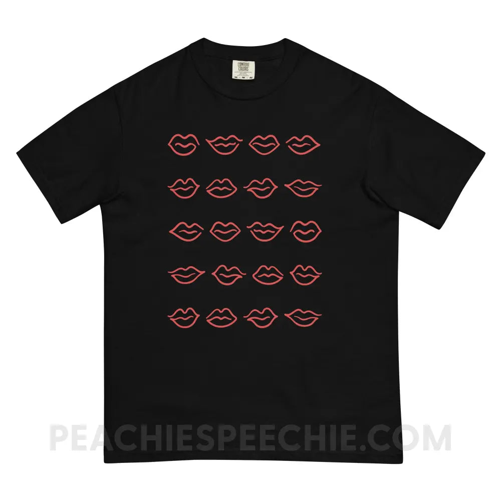 Lips Comfort Colors Tee - Black / S - T-Shirts & Tops peachiespeechie.com