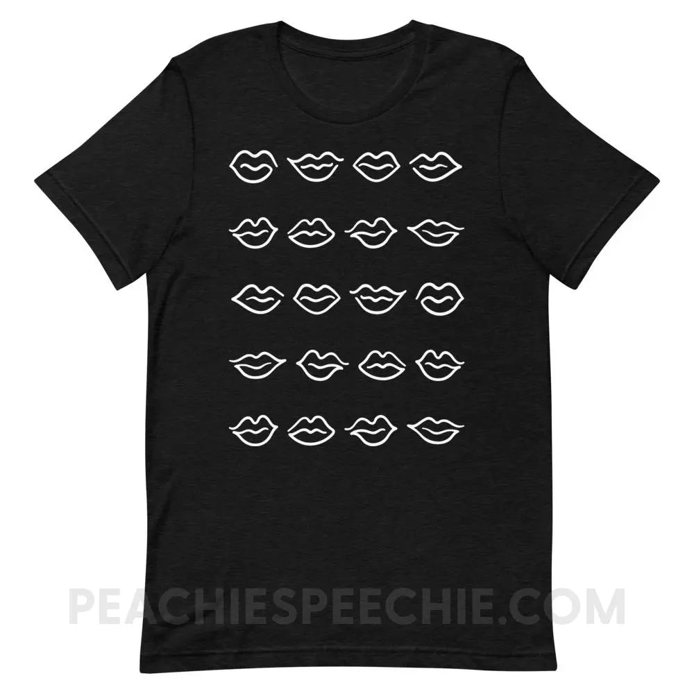 Lips Premium Soft Tee - Black Heather / XS - T-Shirts & Tops peachiespeechie.com