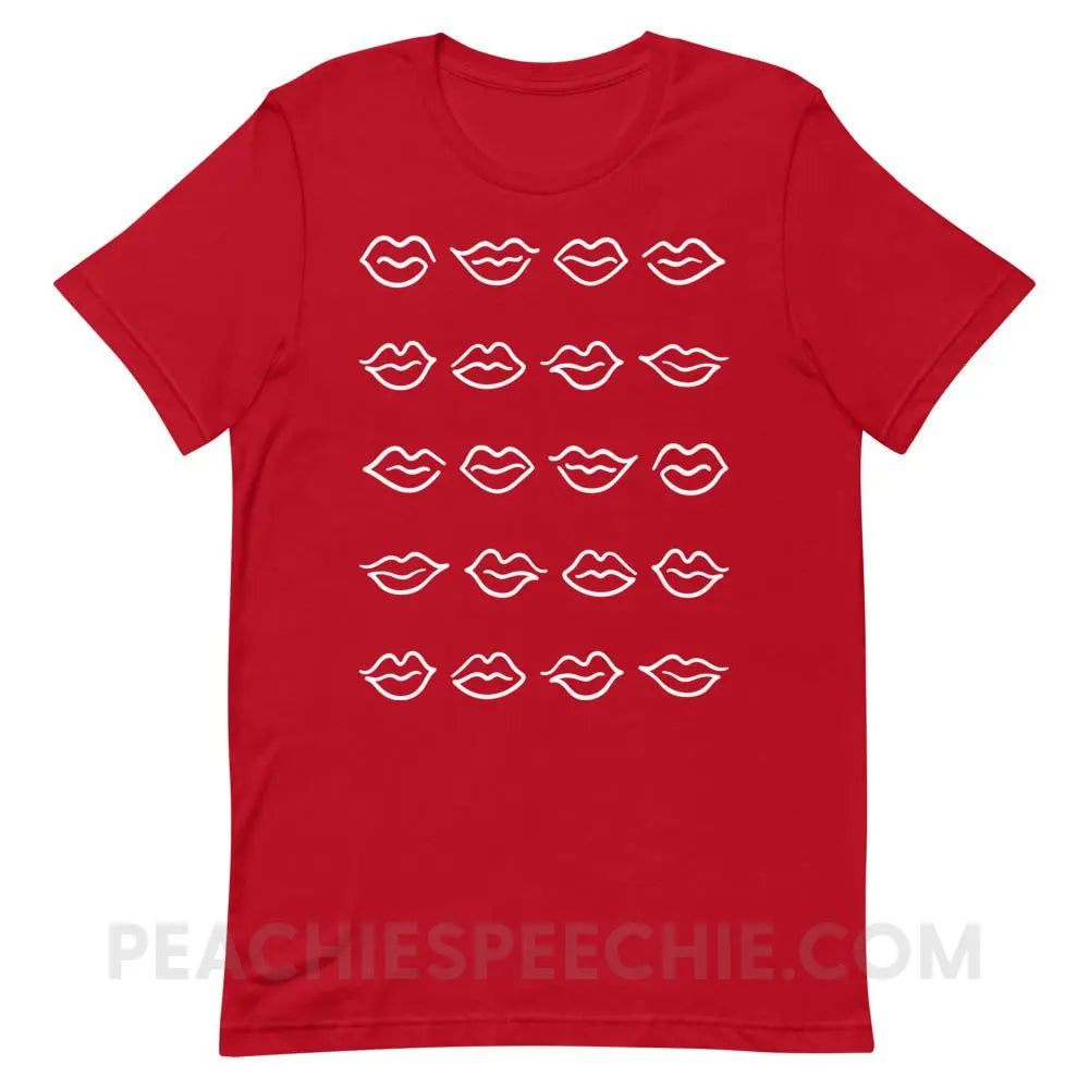 Lips Premium Soft Tee - Red / S - T-Shirts & Tops peachiespeechie.com