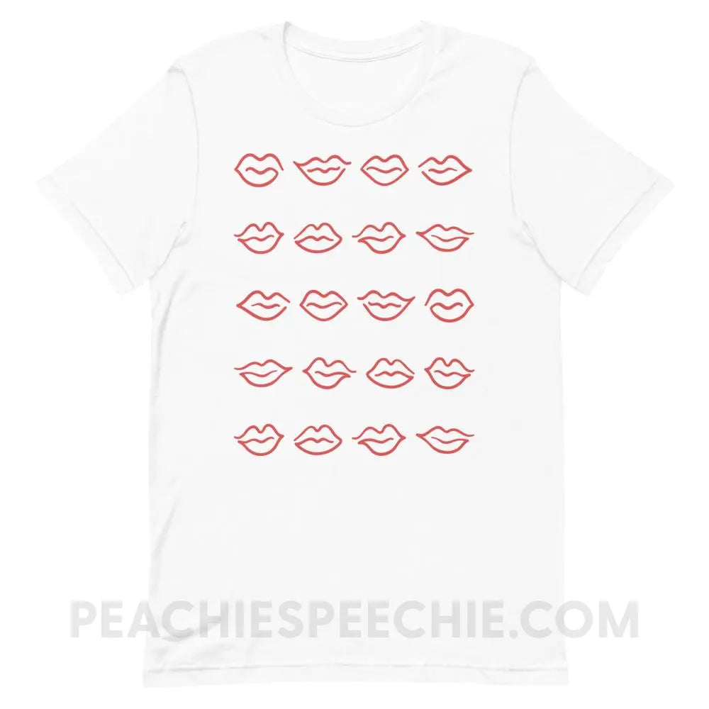 Lips Premium Soft Tee - White / S - T-Shirts & Tops peachiespeechie.com
