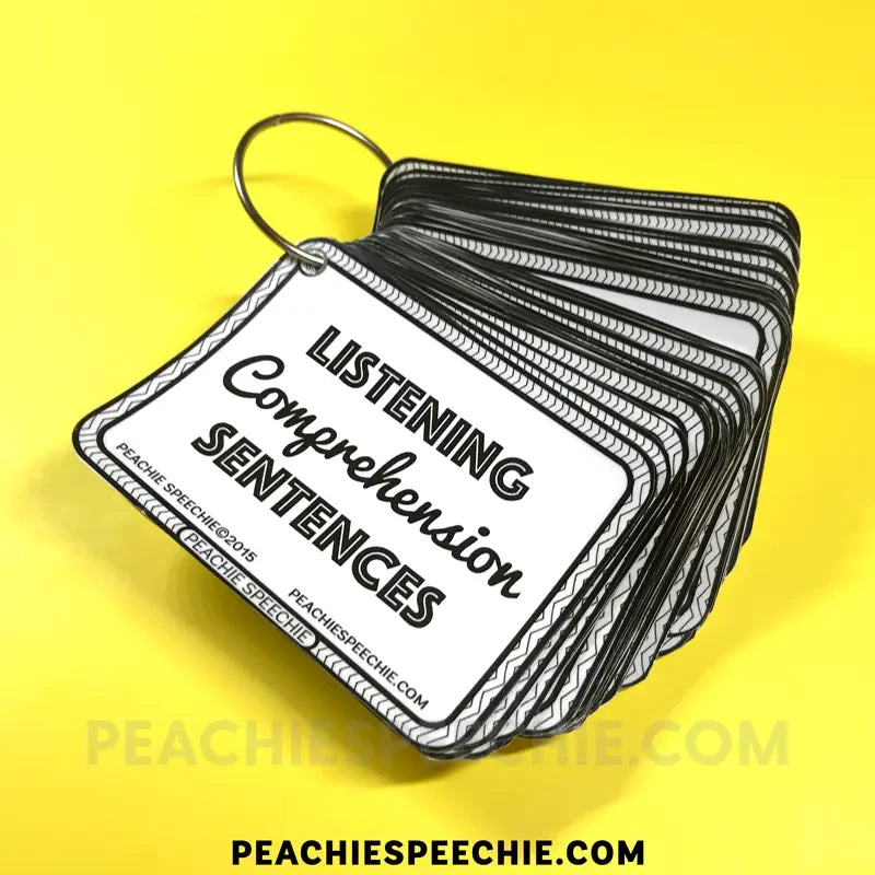Listening Comprehension Sentences:: Answering WH - Questions - Materials: peachiespeechie.com