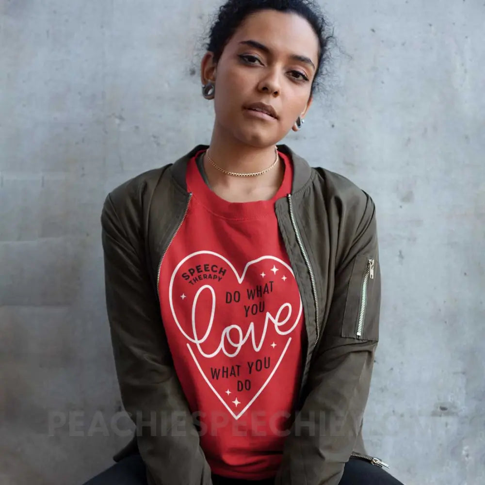 Do What You Love Heart Classic Sweatshirt - peachiespeechie.com