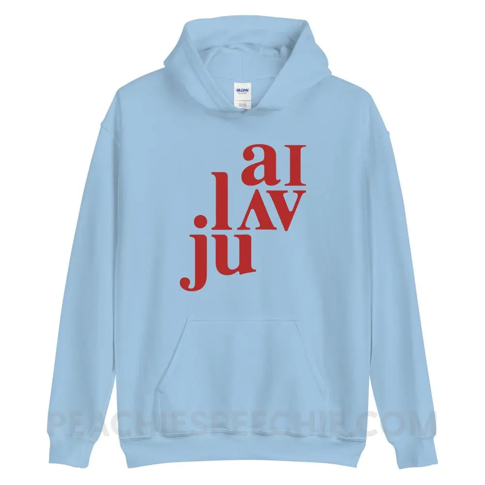 I Love You (in IPA) Classic Hoodie - Light Blue / S - peachiespeechie.com