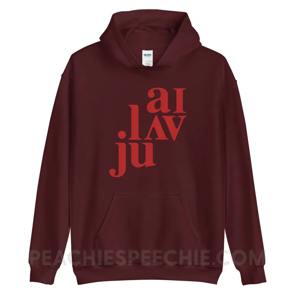 I Love You (in IPA) Classic Hoodie - Maroon / S - peachiespeechie.com