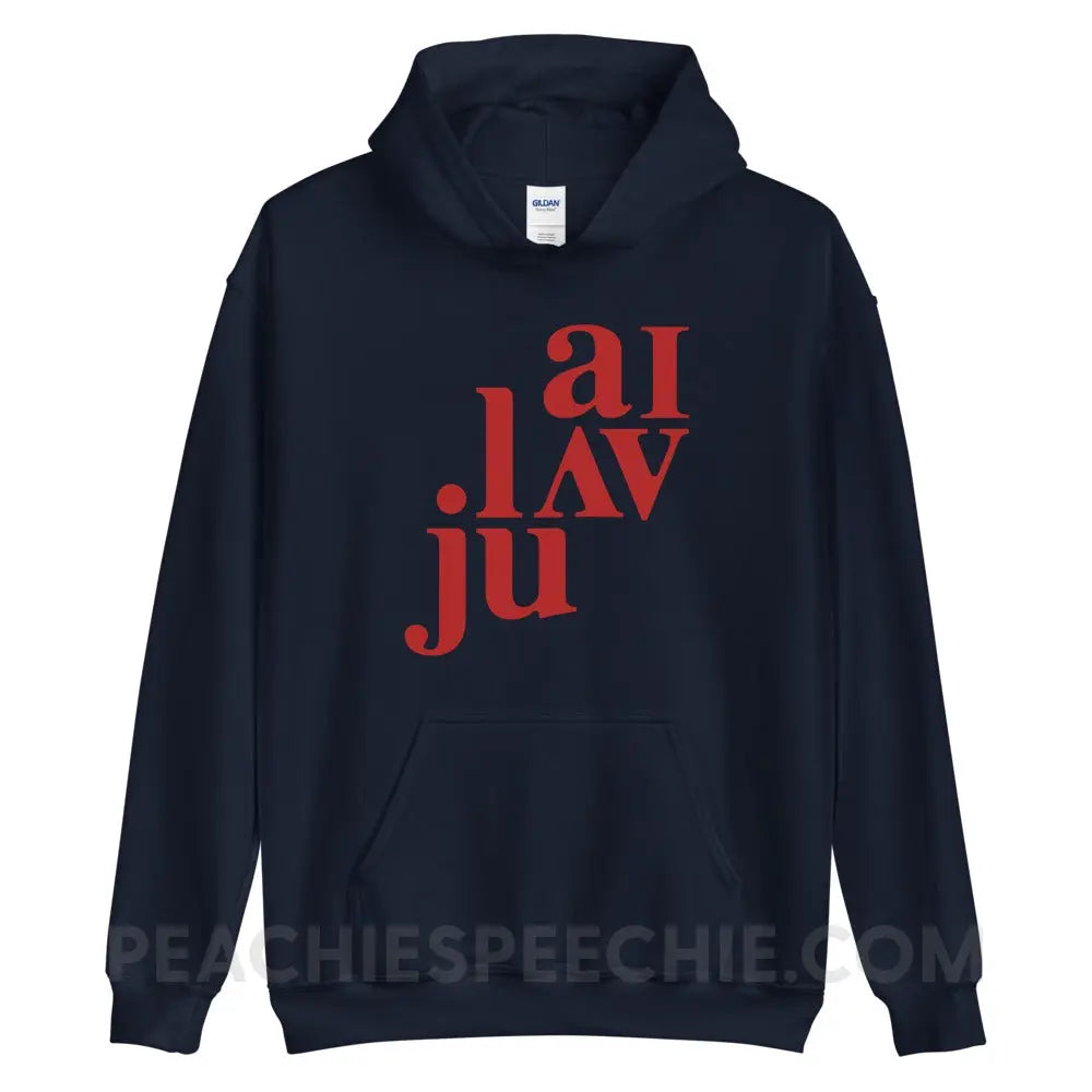 I Love You (in IPA) Classic Hoodie - Navy / S - peachiespeechie.com