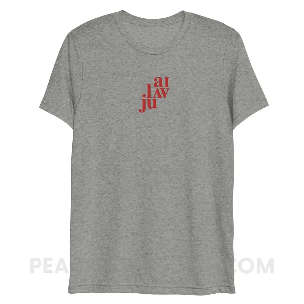 I Love You (in IPA) Embroidered Tri - Blend Tee - Athletic Grey Triblend / XS peachiespeechie.com