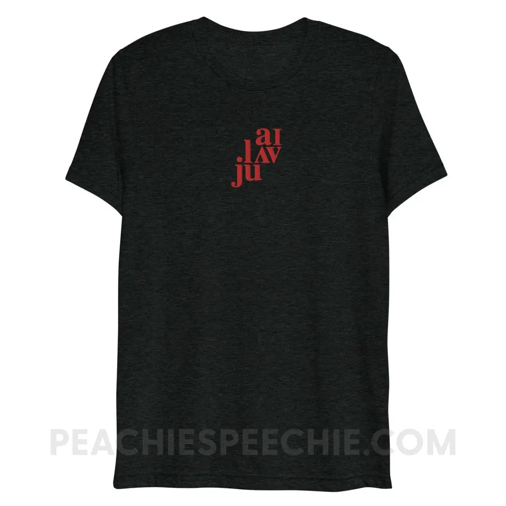 I Love You (in IPA) Embroidered Tri - Blend Tee - Charcoal - Black Triblend / XS peachiespeechie.com