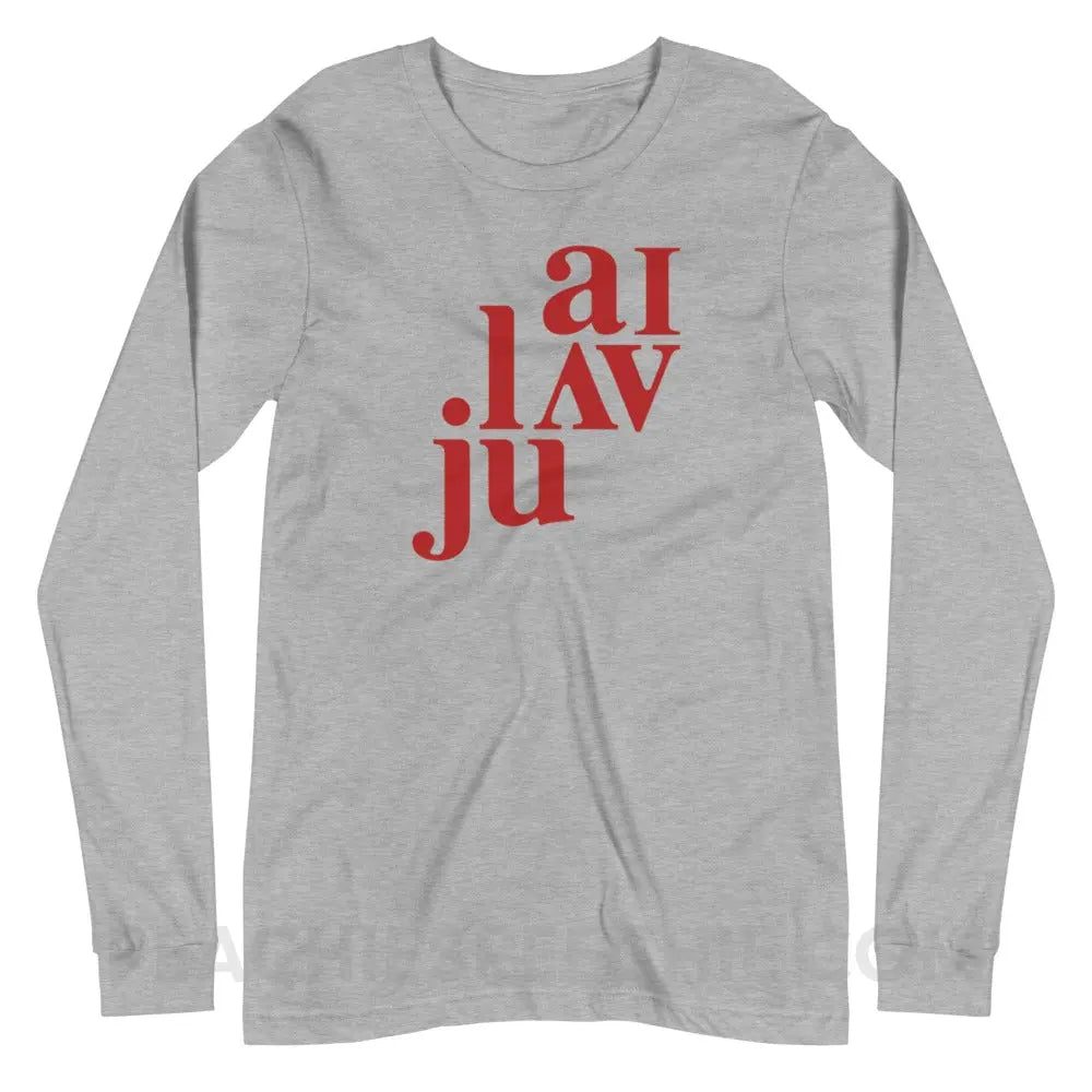 I Love You (in IPA) Premium Long Sleeve - Athletic Heather / XS - peachiespeechie.com