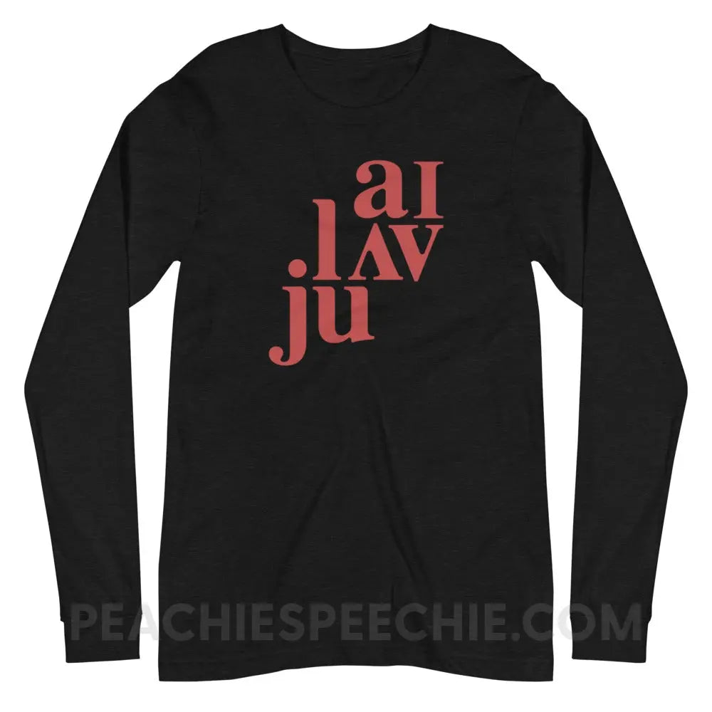 I Love You (in IPA) Premium Long Sleeve - Black Heather / XS - peachiespeechie.com