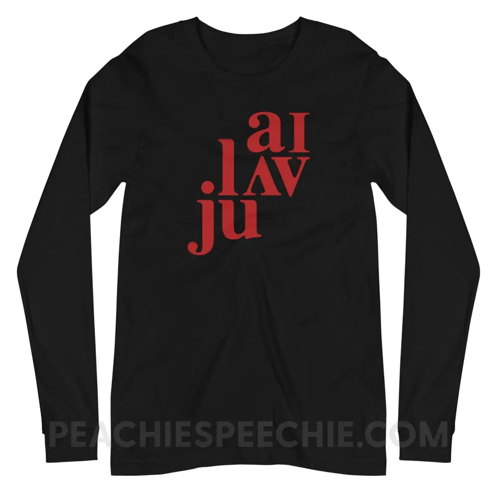 I Love You (in IPA) Premium Long Sleeve - Black / XS - peachiespeechie.com