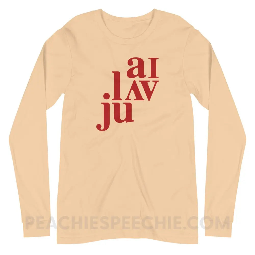 I Love You (in IPA) Premium Long Sleeve - Sand Dune / XS - peachiespeechie.com