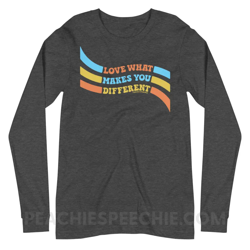 Love What Makes You Different™ Premium Long Sleeve - Dark Grey Heather / XS - peachiespeechie.com