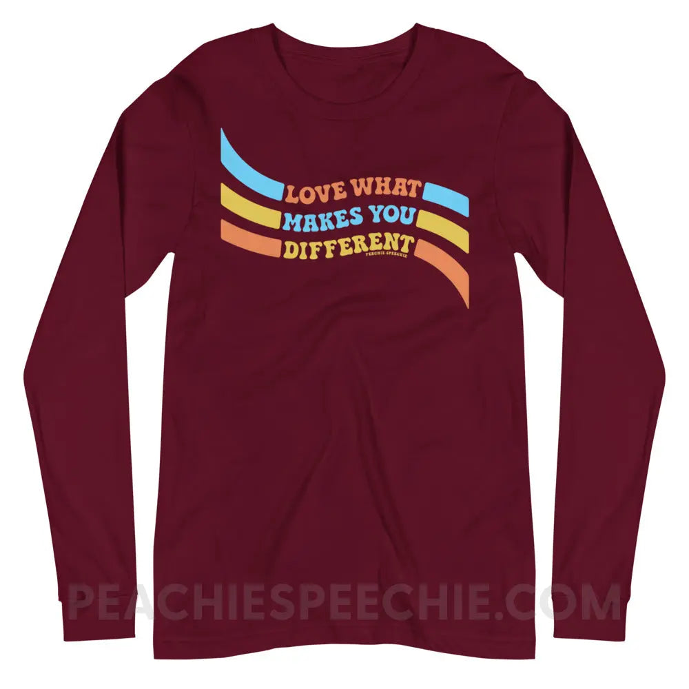 Love What Makes You Different™ Premium Long Sleeve - Maroon / XS - peachiespeechie.com