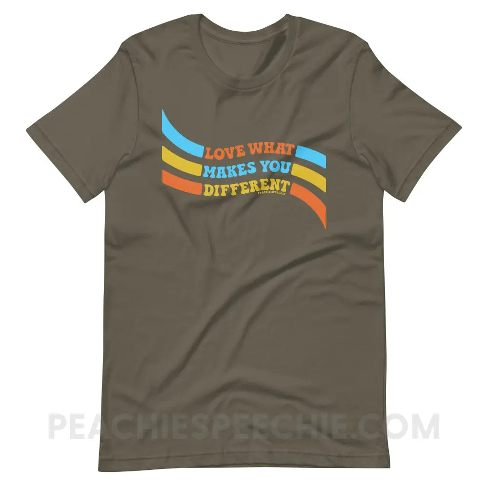 Love What Makes You Different™ Premium Soft Tee - Army / S - peachiespeechie.com