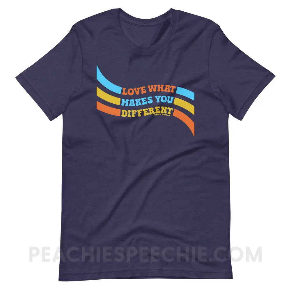 Love What Makes You Different™ Premium Soft Tee - Heather Midnight Navy / XS - peachiespeechie.com