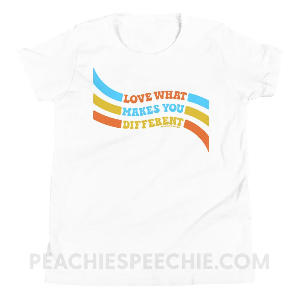 Love What Makes You Different™ Premium Youth Tee - White / S - peachiespeechie.com