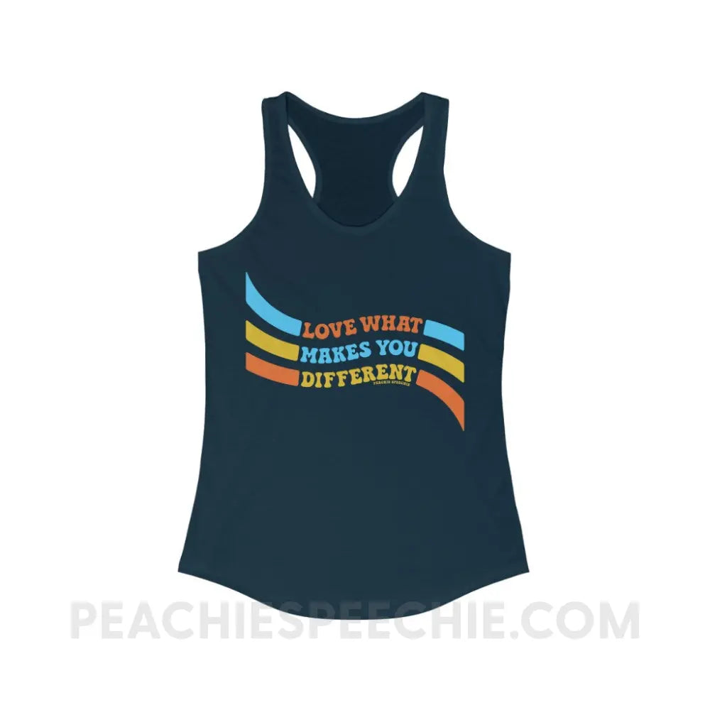 Love What Makes You Different™ Superfly Racerback - Solid Midnight Navy / XS - Tank Top peachiespeechie.com