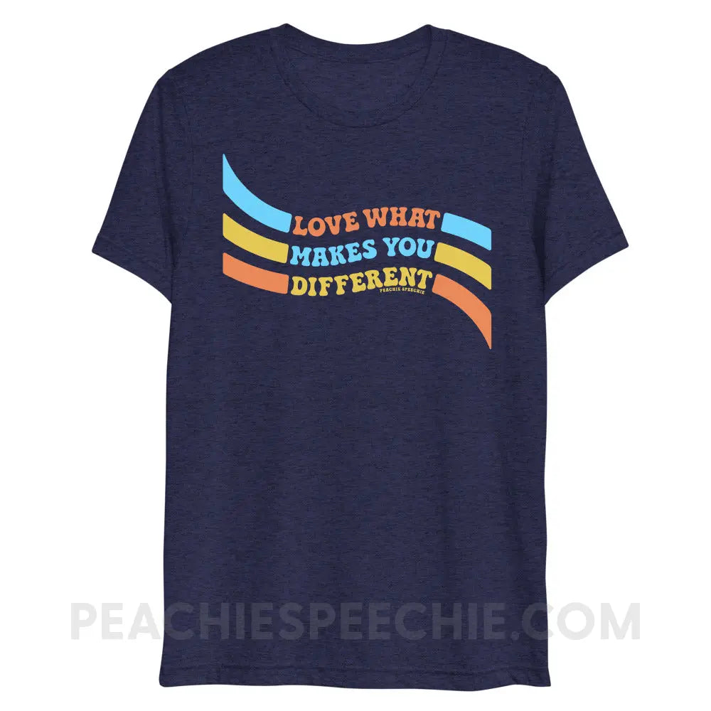 Love What Makes You Different™ Tri-Blend Tee - Navy Triblend / XS - peachiespeechie.com