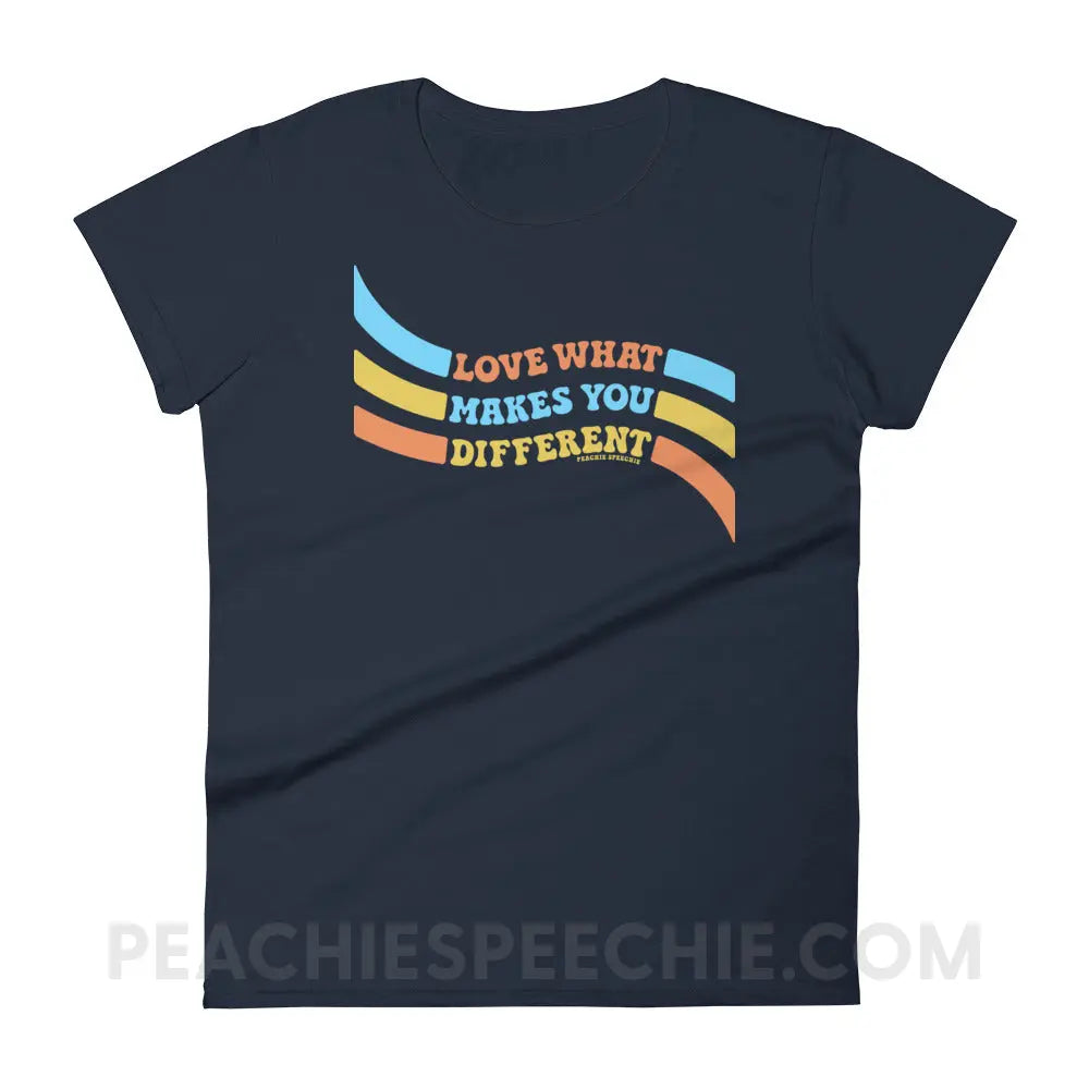 Love What Makes You Different™ Women’s Trendy Tee - Navy / S - peachiespeechie.com