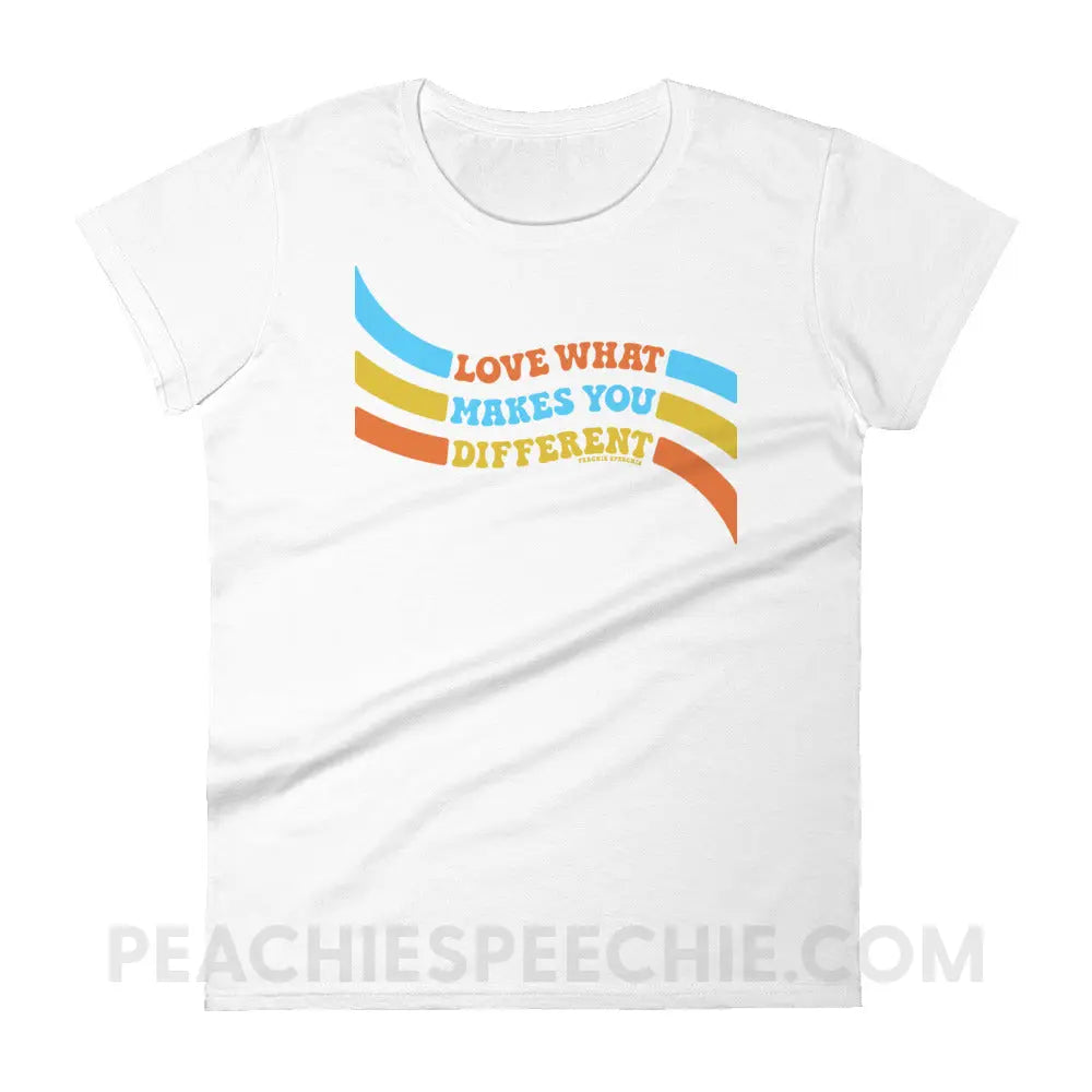 Love What Makes You Different™ Women’s Trendy Tee - White / M - peachiespeechie.com