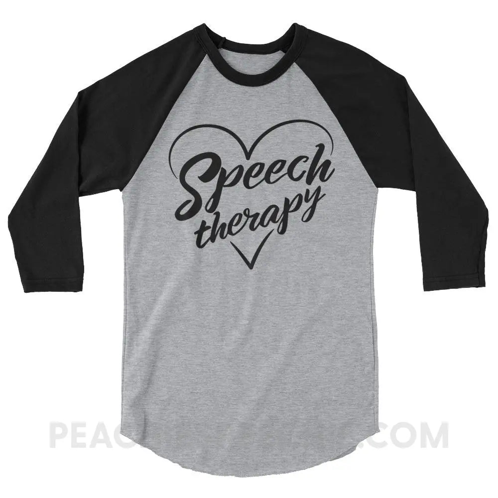 Love Speech Baseball Tee - Heather Grey/Black / XS T-Shirts & Tops peachiespeechie.com