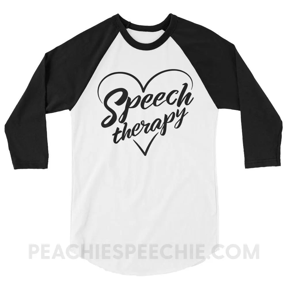Love Speech Baseball Tee - White/Black / XS - T-Shirts & Tops peachiespeechie.com