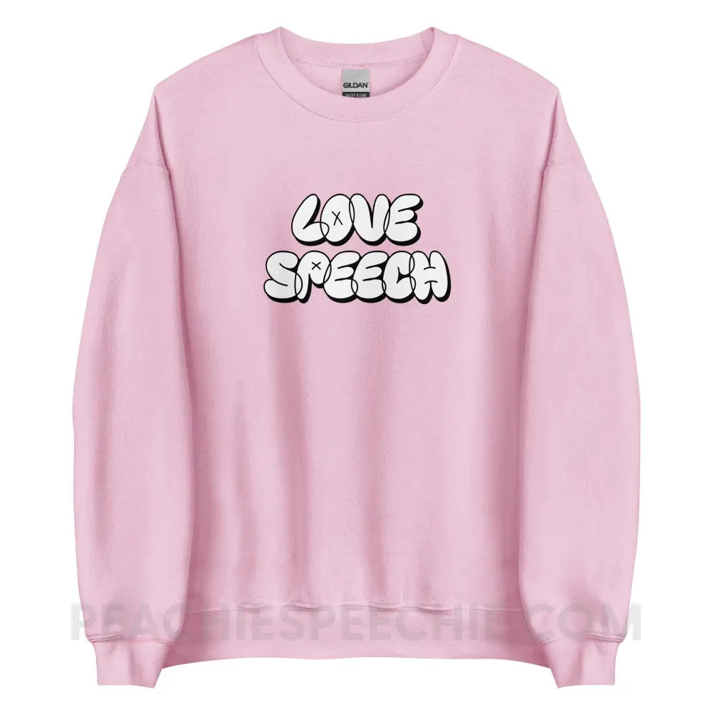 Love Speech Graffiti Classic Sweatshirt - Light Pink / S - peachiespeechie.com