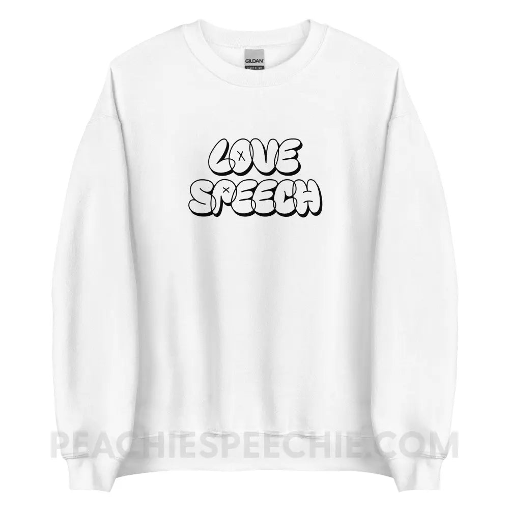 Love Speech Graffiti Classic Sweatshirt - White / S - peachiespeechie.com