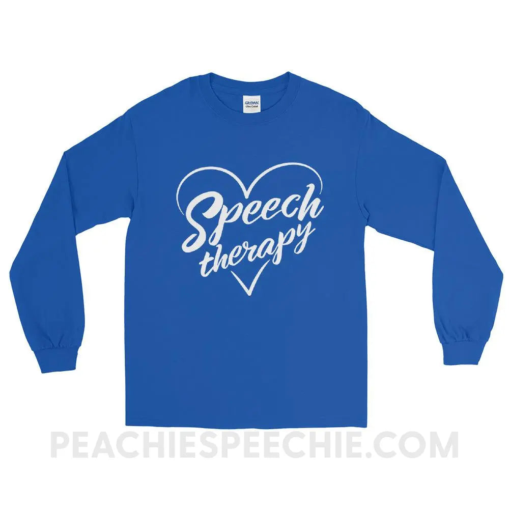 Love Speech Long Sleeve Tee - Royal / S - T-Shirts & Tops peachiespeechie.com