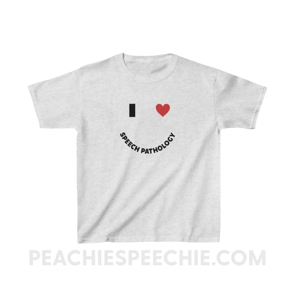 I Love Speech Pathology Youth Tee - Ash / XS - Kids clothes peachiespeechie.com