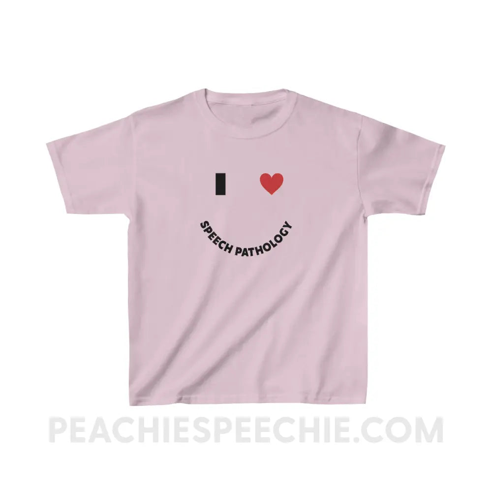 I Love Speech Pathology Youth Tee - Light Pink / XS - Kids clothes peachiespeechie.com