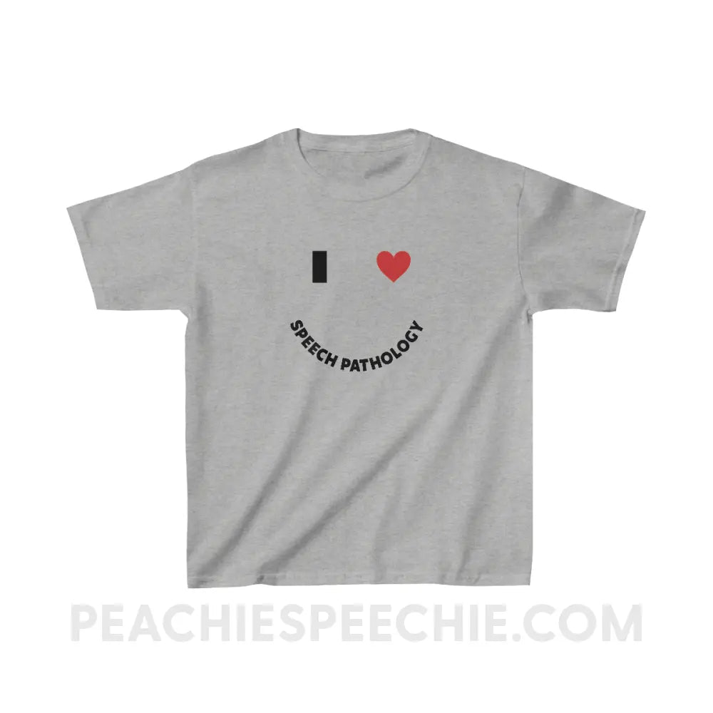 I Love Speech Pathology Youth Tee - Sport Grey / XS - Kids clothes peachiespeechie.com