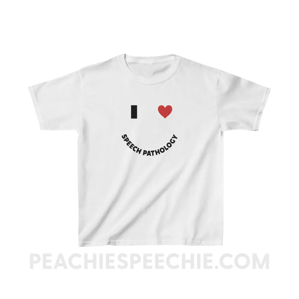 I Love Speech Pathology Youth Tee - White / XS - Kids clothes peachiespeechie.com