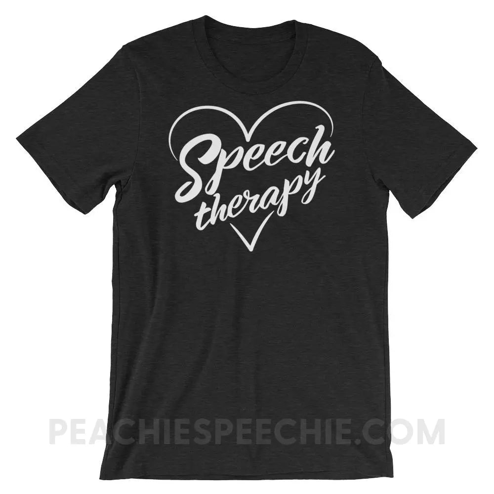 Love Speech Premium Soft Tee - Black Heather / XS - T-Shirts & Tops peachiespeechie.com