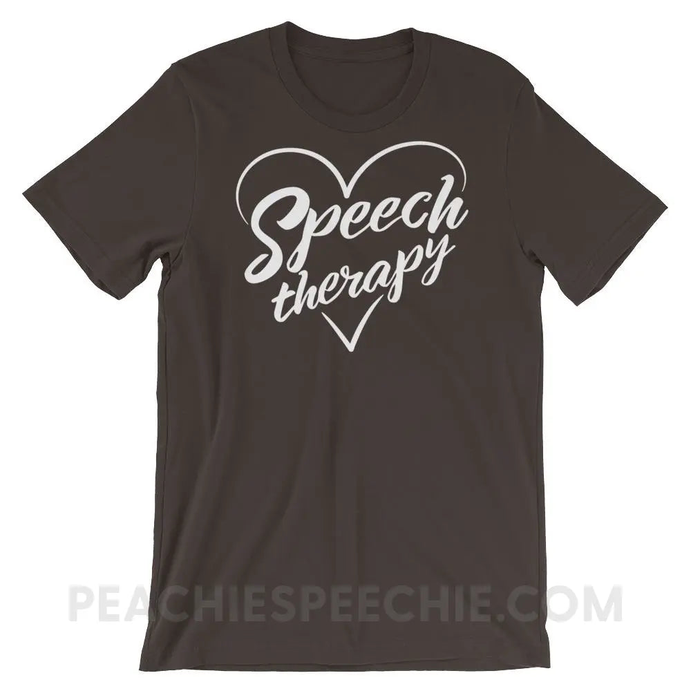 Love Speech Premium Soft Tee - Brown / S - T-Shirts & Tops peachiespeechie.com