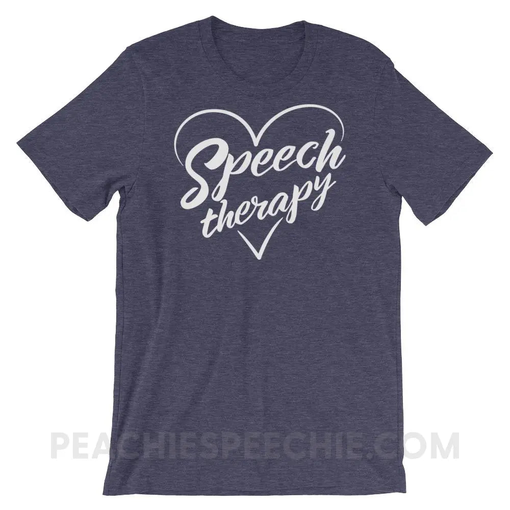 Love Speech Premium Soft Tee - Heather Midnight Navy / XS - T-Shirts & Tops peachiespeechie.com