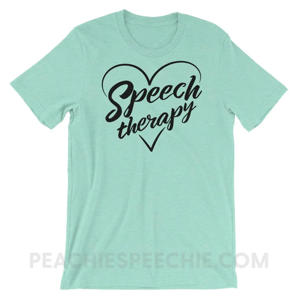 Love Speech Premium Soft Tee - Heather Mint / S - T-Shirts & Tops peachiespeechie.com