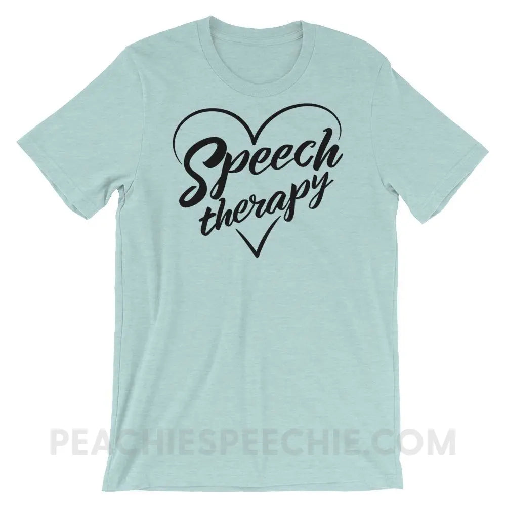 Love Speech Premium Soft Tee - Heather Prism Ice Blue / XS - T-Shirts & Tops peachiespeechie.com