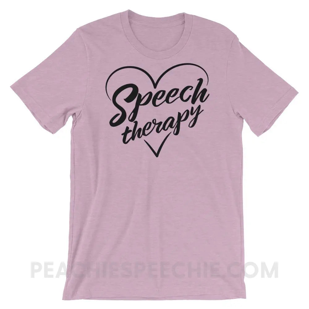 Love Speech Premium Soft Tee - Heather Prism Lilac / XS - T-Shirts & Tops peachiespeechie.com