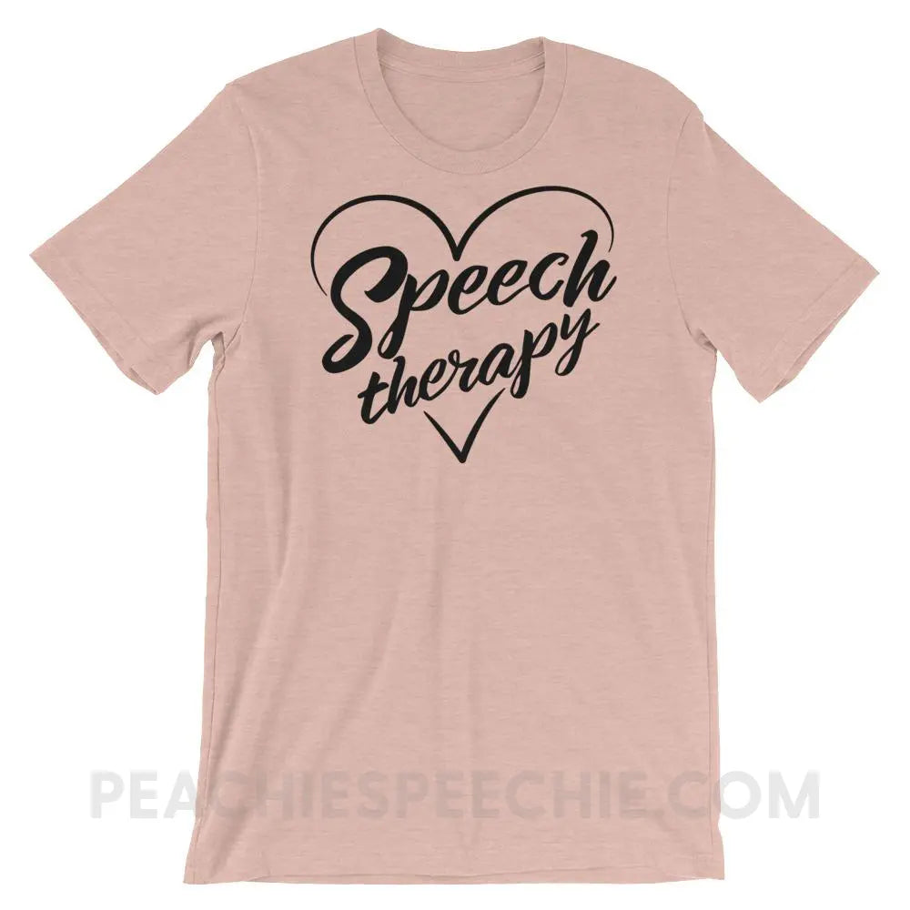 Love Speech Premium Soft Tee - Heather Prism Peach / XS - T-Shirts & Tops peachiespeechie.com