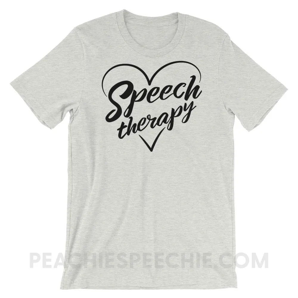 Love Speech Premium Soft Tee - Ash / S - T-Shirts & Tops peachiespeechie.com