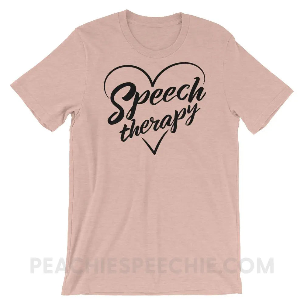 Love Speech Premium Soft Tee - Heather Prism Peach / XS - T-Shirts & Tops peachiespeechie.com