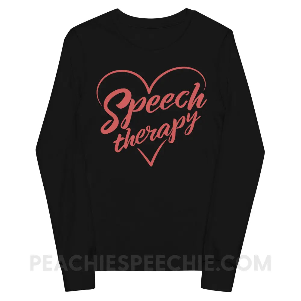 Love Speech Premium Youth Long Sleeve - Black / S - peachiespeechie.com
