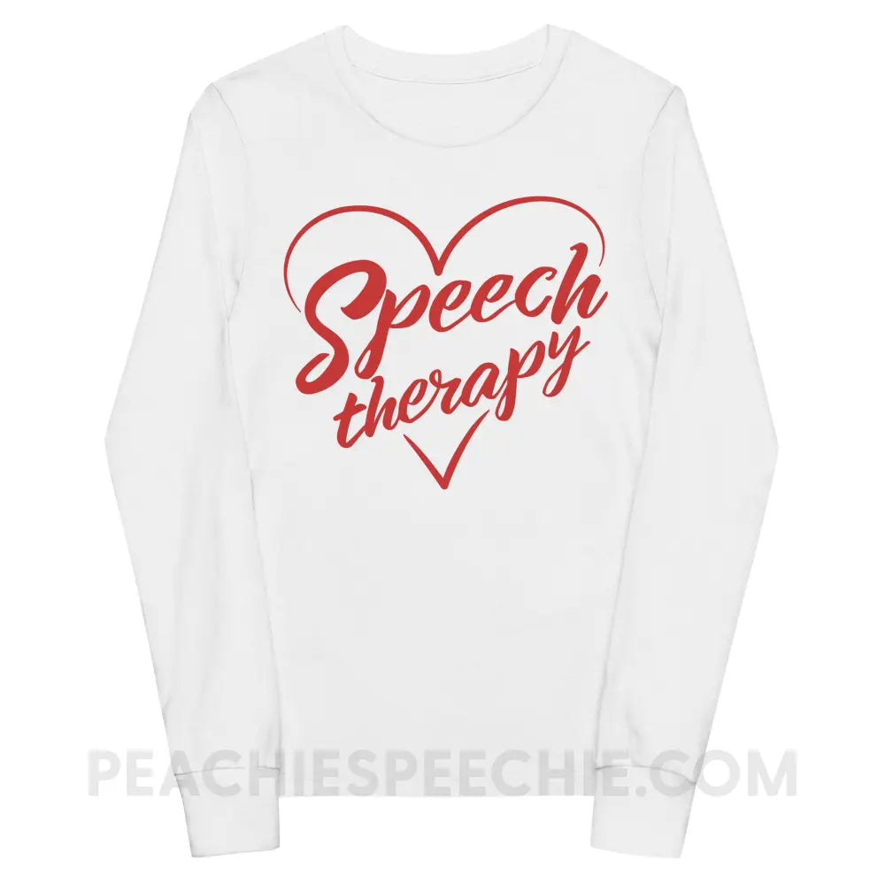 Love Speech Premium Youth Long Sleeve - White / S - peachiespeechie.com