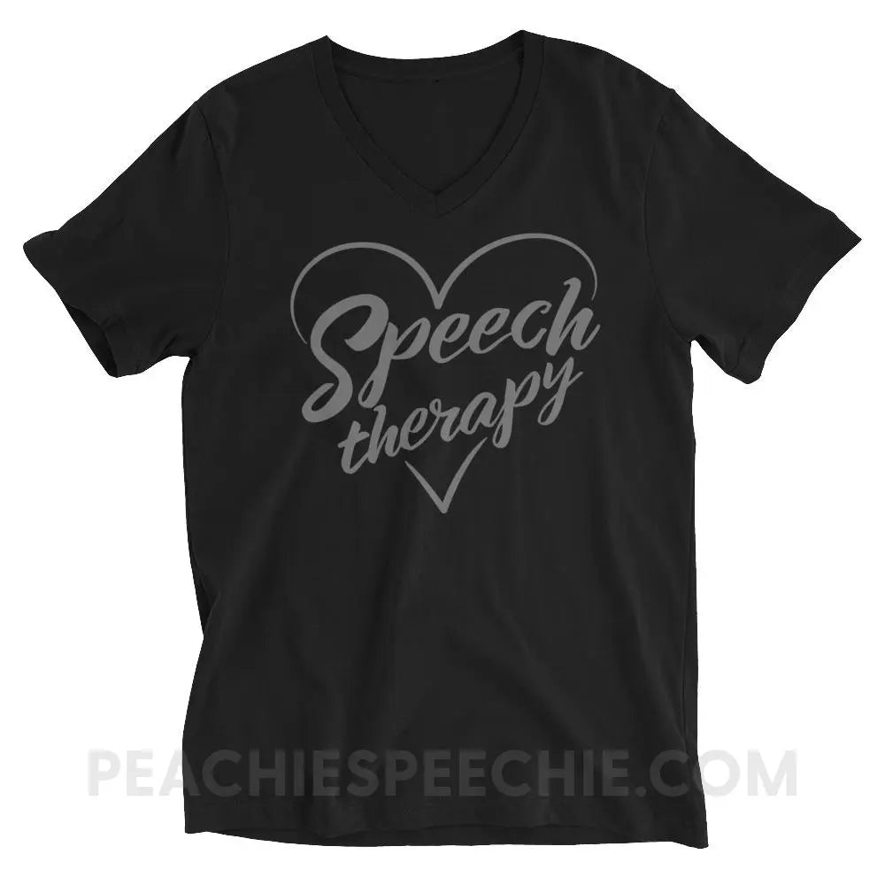 Love Speech Soft V-Neck - Black / S - T-Shirts & Tops peachiespeechie.com
