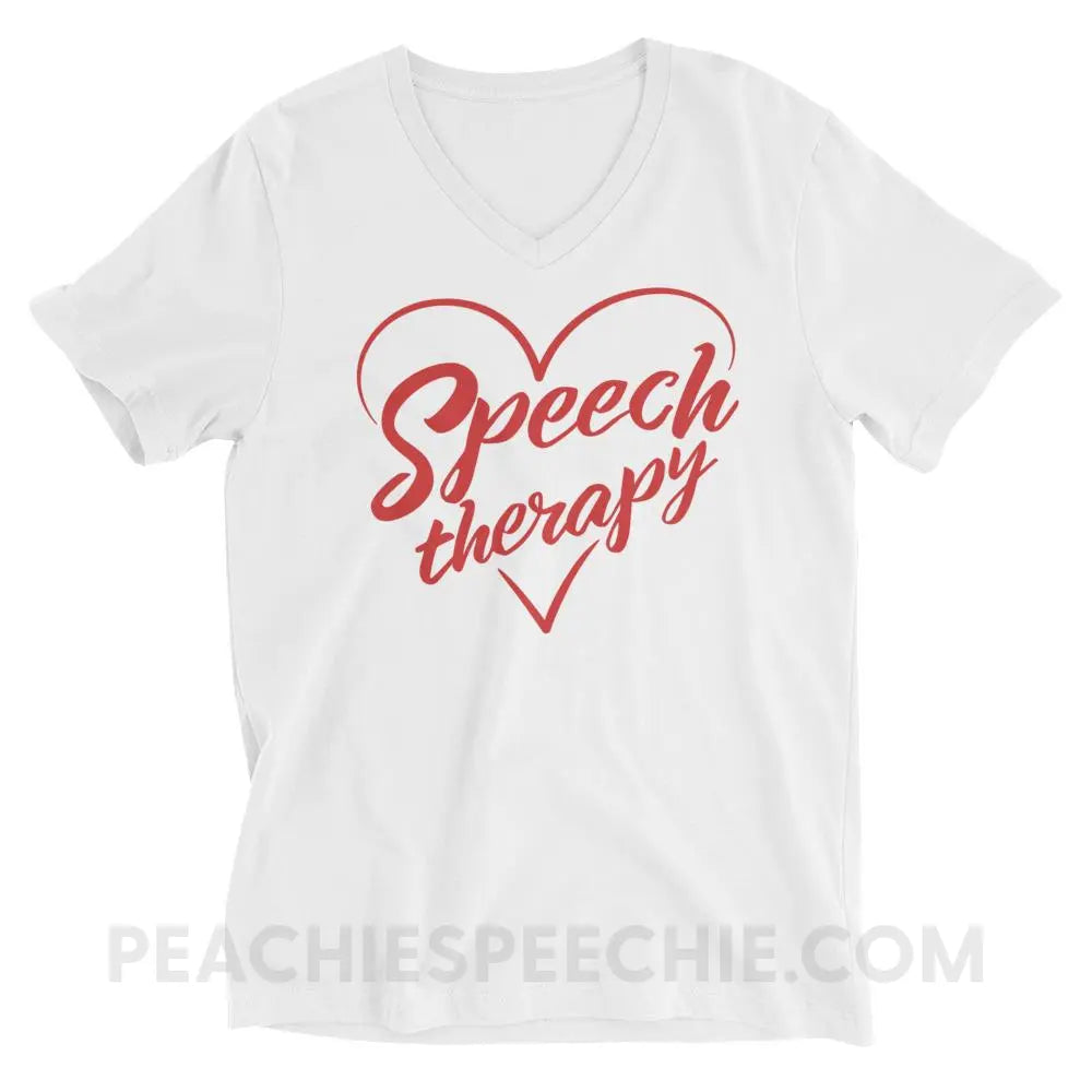 Love Speech Soft V - Neck - White / XS - T - Shirts & Tops peachiespeechie.com