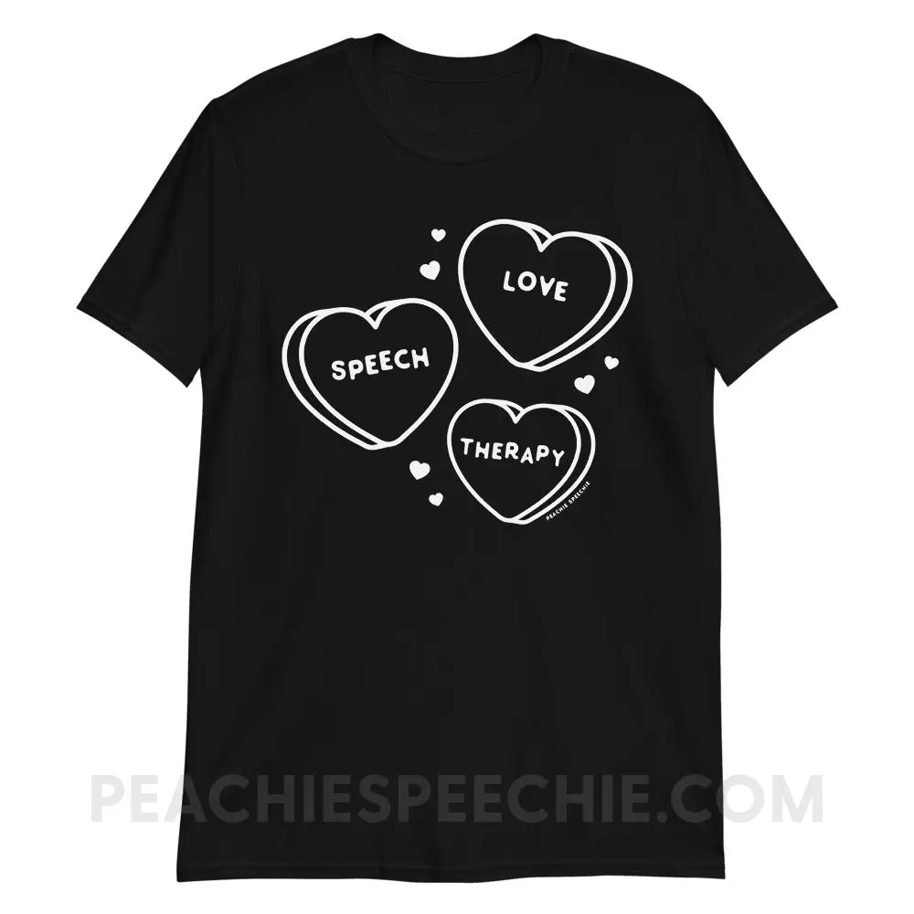 Love Speech Therapy Candy Hearts Classic Tee - Black / S - peachiespeechie.com