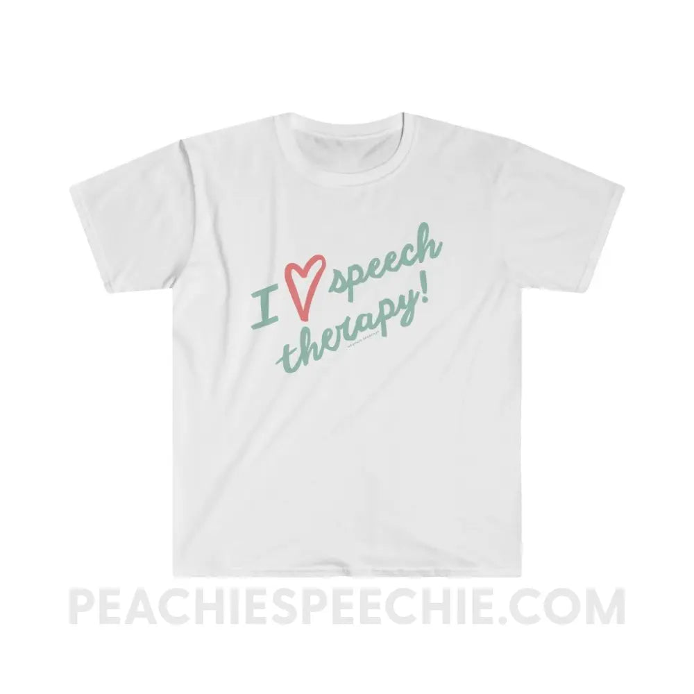 I Love Speech Therapy Classic Tee - White / S - T-Shirt peachiespeechie.com